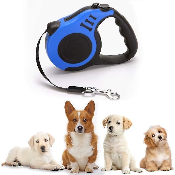 Inntrekkbar hundekobbel, hundekobbel med sklisikkert håndtak, egnet for små/middels hunder eller katter