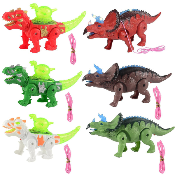 Elektrisk lysemitterende musik med reb Dinosaur Walking Animal Model Children's