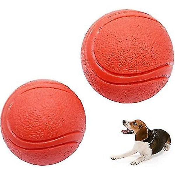 2-pack solid gummi hundbollar, hunds solid gummi studsboll Bittålig och oförstörbar hund träningsboll, sällskapsdjur solid gummi studsboll