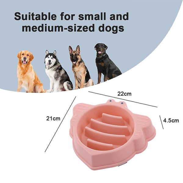 Langsom Foder Hunde Skål til Kæledyr, Forebyggelse af Kvælning, Sundt Design（pink）