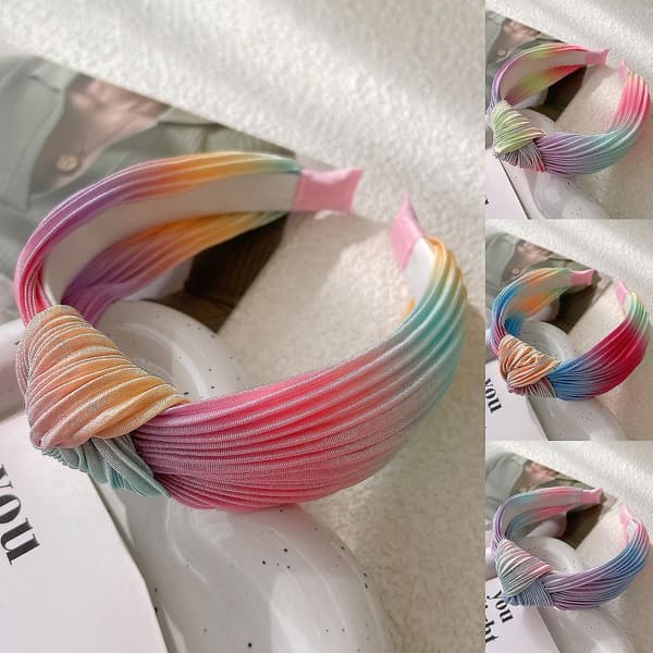 Hållbar bredbrättad hårbåge för kvinnor med tie-dye-stil sminkhårbåge