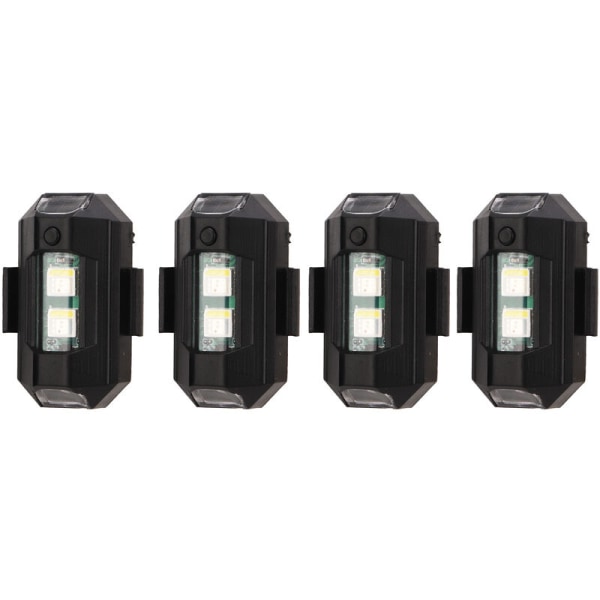 4 st Anti-kollisionsljus, 3 färglägen, LED blinkande varningslampor för drönare, motorcyklar, terränghjulingar, cyklar
