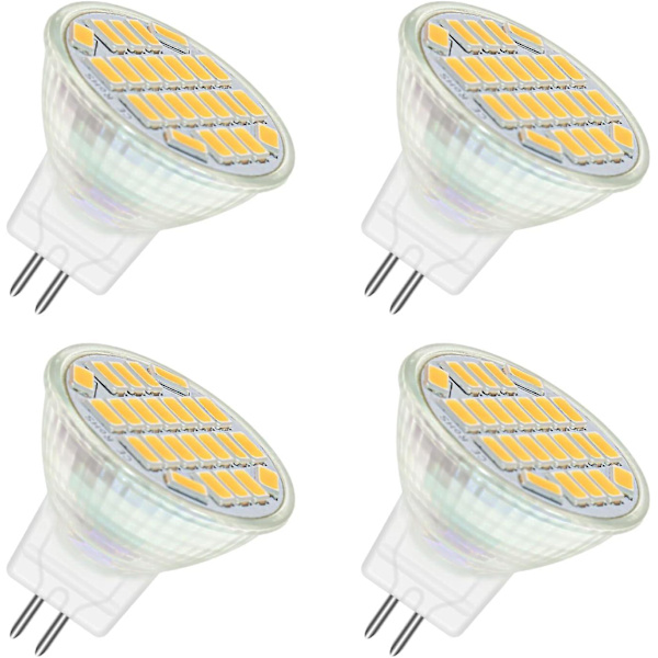 Mr11 Gu4 12v Led 4w Varm Hvid 3000k, 350lm, 120 35mm Mr11 35w Halogenækvivalent, Ac Dc 24v 12v Gu4 Indbygget Led Spotlys, 4stk