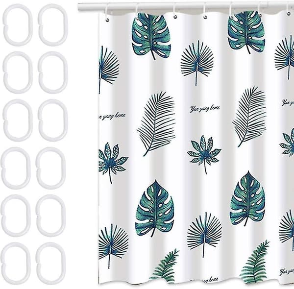 Duschdraperi i polyester 180x120cm, Vattentät och antibakteriell badrumsdraperi, Viktad fåll