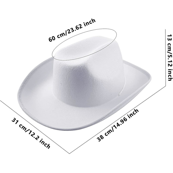 4 kappaletta cowboy-hattua huopa texan country cowboy-hattua kaulanauhalla aikuisille