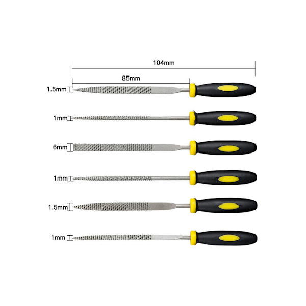 140mm Mini Metallfil Set Träskärningsverktyg Stål Rasp Träfil Handfil Verktyg 6st