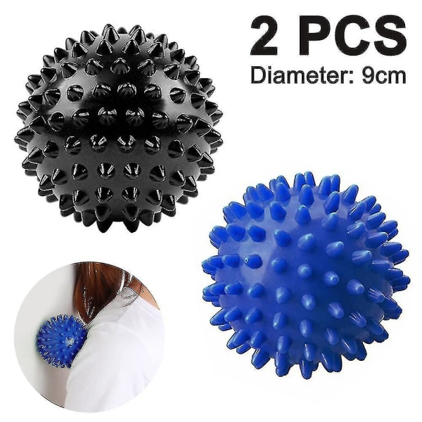 Pack Of 2 Spiky Hard Massage Balls Plantar Fasciitis, Muscle Soreness