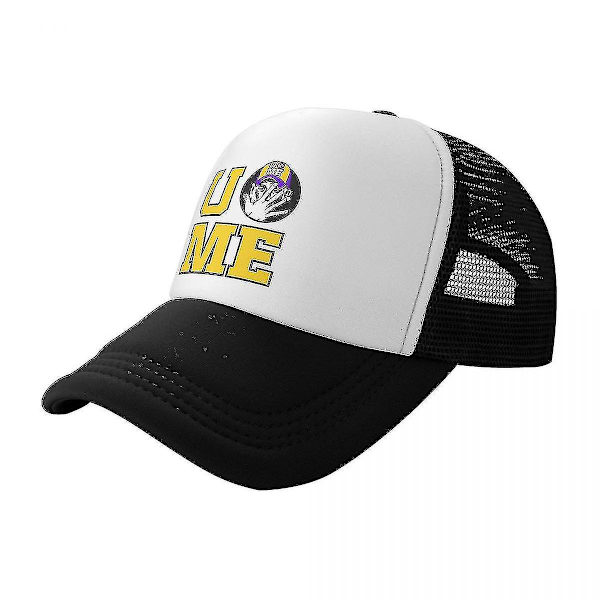 Klassisk Wwe John Cena U Cant See Me Baseballkeps Kvinnor Män Andningsbar Trucker Hat Performance（Blå）