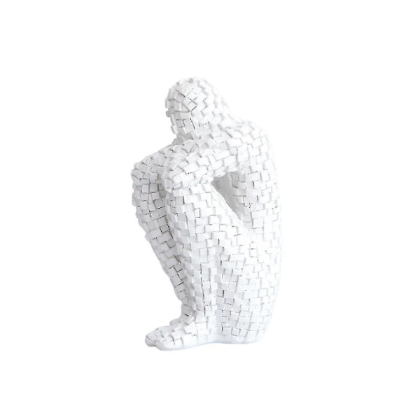 Mike Moderne Mosaikkskulpturer Enkle Moteskulpturer I Harpiks Moderne Skulpturer For Kontor Skrivebordsdekor For Kreativt Rom Hjem, Kontorstudie (hvit)