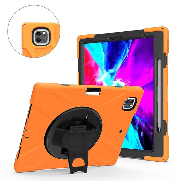 Pennholder-etui for iPad Pro 12,9 tommer med håndstropp, justerbart stativ, kamerabeskyttelse