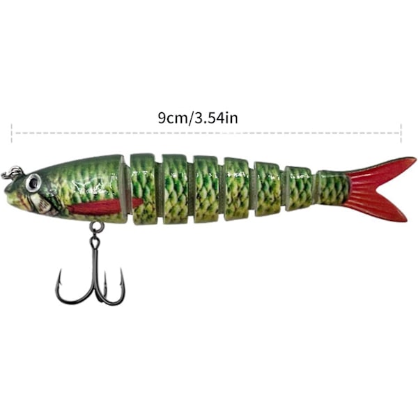 Fiske Hard Baits Kits - Muti-Section Jointed Casting Soft Lures med Treble Hooks for Sinking Tackle