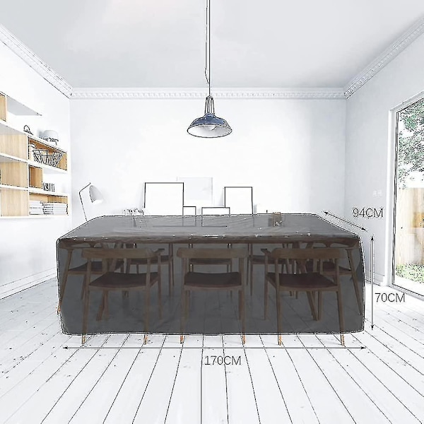 Möbelöverdrag för trädgård 170 X 94 X 70cm, Rektangulärt/kvadratiskt utebordsskyddspresent