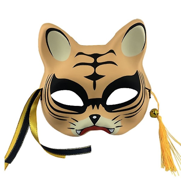 Halloween Festlig Tiger Ansigt Halvmaske Kostume Fest Dyr Lysende Maske