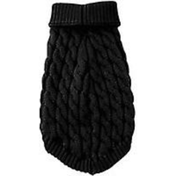 Hundegenser, varm kæledyrspels, strikket uldvintersweater til små og mellemstore hunde (sort, XL) (XL, sort)