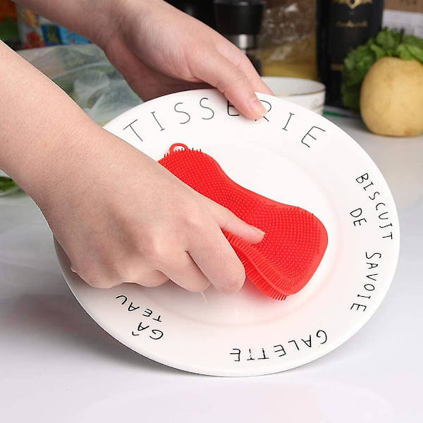 3-pack multifunktionella svampar av livsmedelskvalitet, non-stick rengöringsverktyg