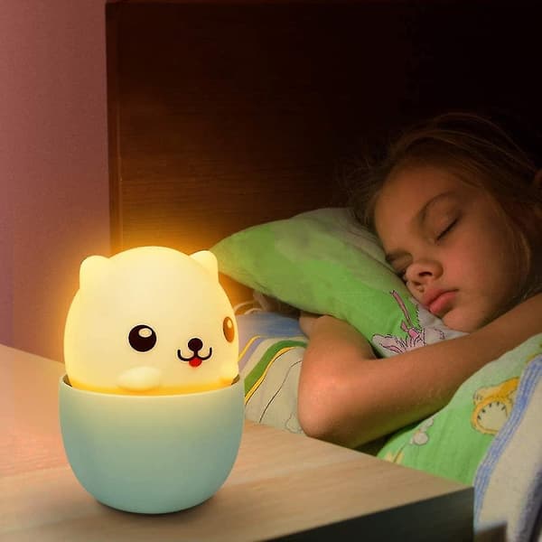 Led nattlys Barnas bærbare USB silikon nattlys (gult lys/hvitt lys)
