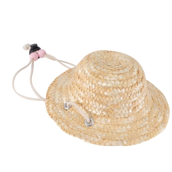 1 st Dress Up Prop Vävd Hatt Solskydd Hatt Husdjursdräkt Justerbar Husdjurshatt Halmvävd Mössa Bedårande Hatt