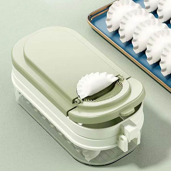 3 i 1 Manuel Dumpling Maker Køkken Dumpling Making Tool Bærbar（Khaki）
