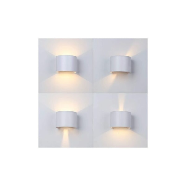 Cham 10W LED-vägglampa för inomhusbruk Varm vit Modern Justerbar Vägglampa upp och ner Designlampa för halltrappa Showroom Vardagsrum (Vit)