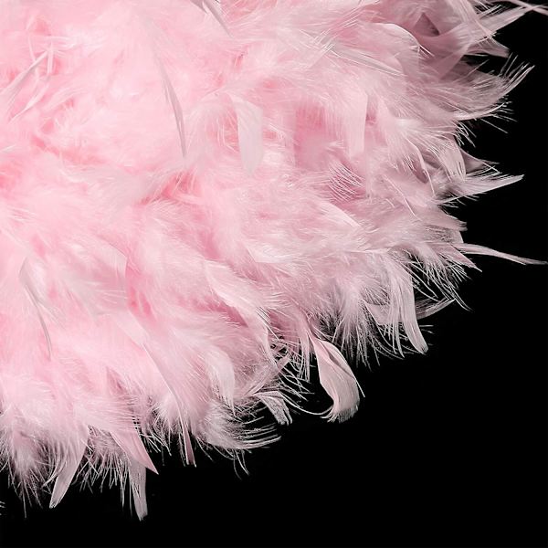 Fjäderlätt lampskärm för takpendellampa, fluffig lampskärm lampskärm för bordslampa och golvlampa, sovrum, diameter 40 cm, rosa