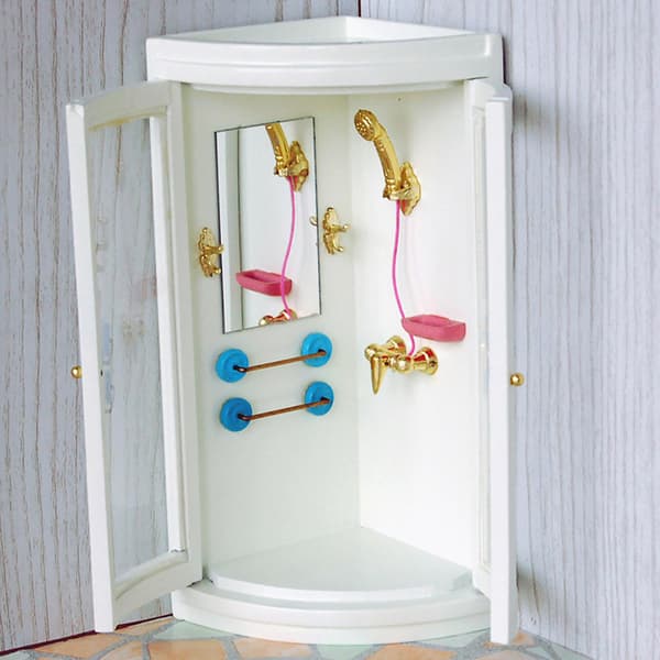 1:12 Trä Mini Dockhus Tillbehör Badrum Duschrum Modell för Dockor