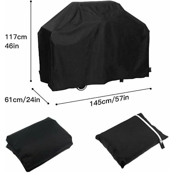 Grillöverdrag, grillöverdrag grillöverdrag, grillöverdrag anti-vind/anti-UV/anti-vatten/anti-fukt/dammtät 147x61x117cm