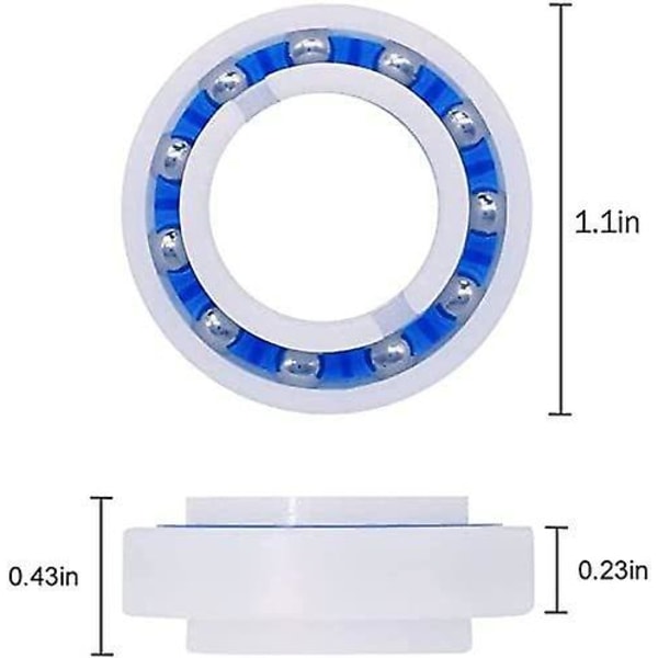 Sats med 4 kullager som passar till 180 hjulrobot poolrengörare C60, Mått: utsida 1,1 tum, insida 0,6 tum