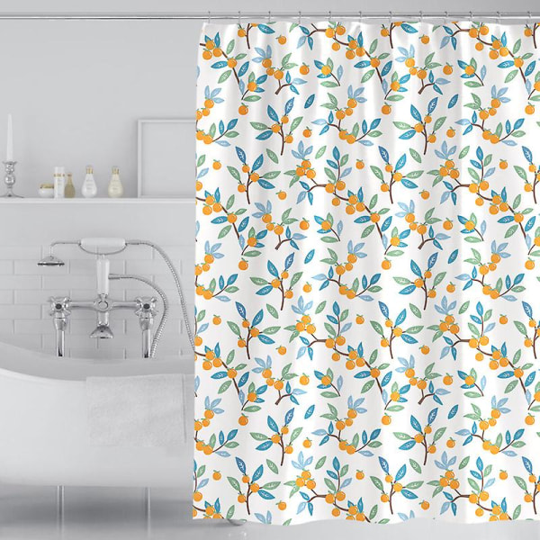 180 x 200 cm Hurtigtørrende Bruseforhæng med 12 Kroge6, Bruseforhæng Vandtæt Polyesterstof Maskinvaskbart, Badeforhæng