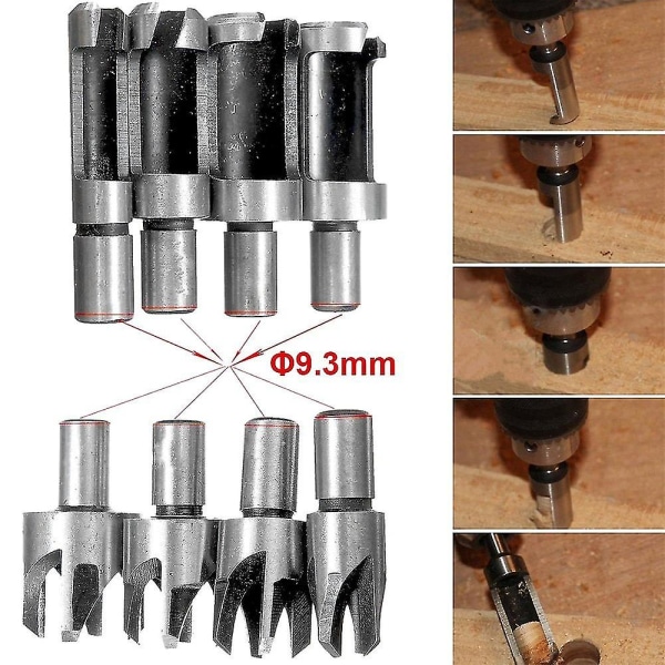 8 st HSS pluggfräs träbearbetning skärverktyg träplugg borr bits träplugg fräs borr bits 6mm/1