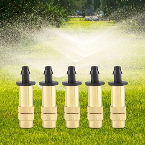 10st justerbara kopparsprinklerhuvuden Micro Mist Trädgårdsbevattningsmunstycken