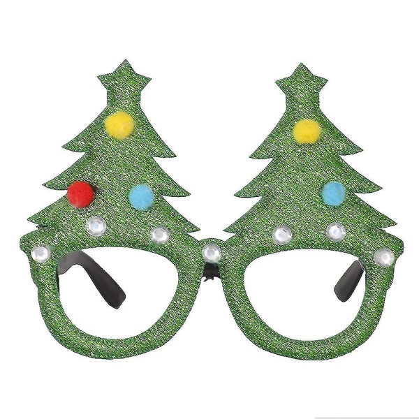 6 par julglasögonbåge Santa Snowman Antlers Glitter Glasögon Festtillbehör