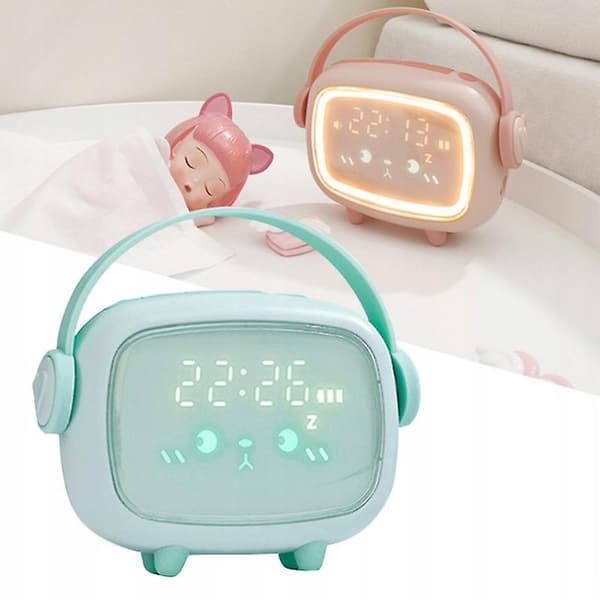 Elektronisk klocka väckarklocka natt LED-ljus（C)