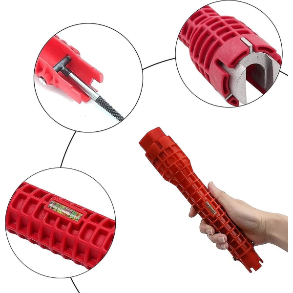 Monitoiminen vesiputki-avain, pesualtaan asennustyökalu, avainpidike, hanan pesuallasavain, 8 in 1 Multi