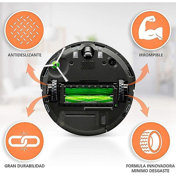 4 kpl renkaat IROBOT ROOMBA -robotti-imurin pyöriin sarjat 500 600 700 800 I7 S9 Irobot pyörän vaihto-osat（musta）