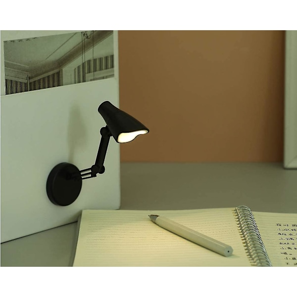 2 stk. LED Mini Skrivebordslampe Foldbar Nat Læselampe Til Hjem Stue Computer Nattelys Briller