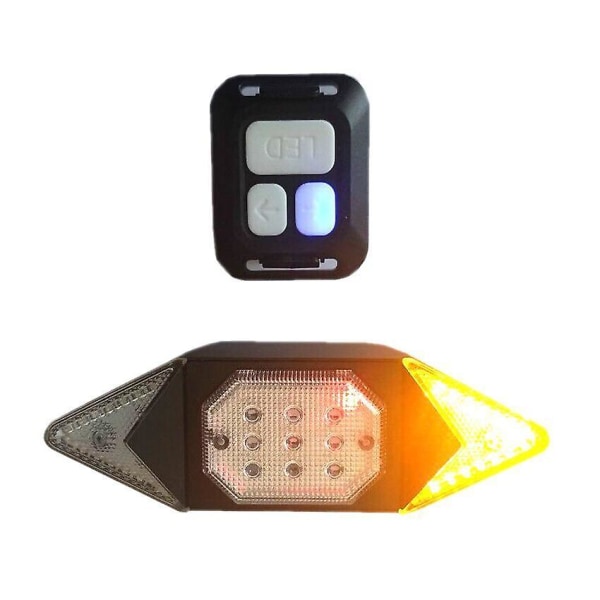 Svart sykkellys, blinklys, vanntett USB-oppladbare LED-baklys med trådløs fjernkontroll, 5 moduser