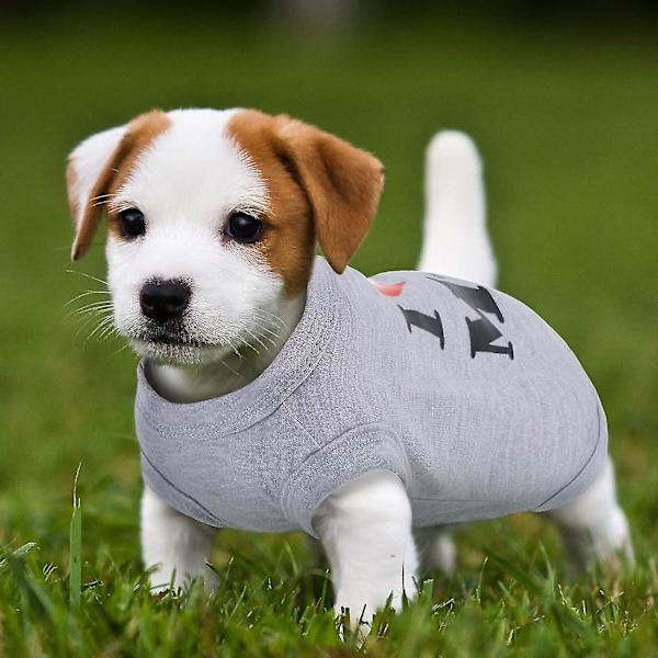 3 st hund-T-shirt valptryck tröja andningsbar husdjurskläder söta hundkläder ärmlös hundväst D