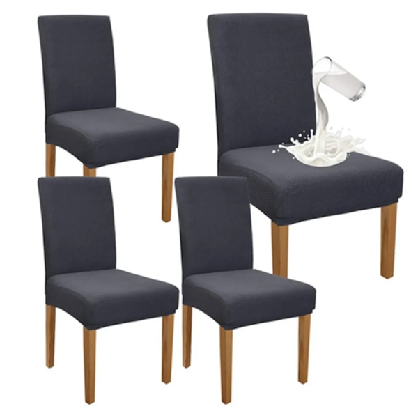 4-pack stolsöverdrag, stretchiga stolsöverdrag, pallöverdrag, matstolsöverdrag, svarta universella stretchiga stolsöverdrag