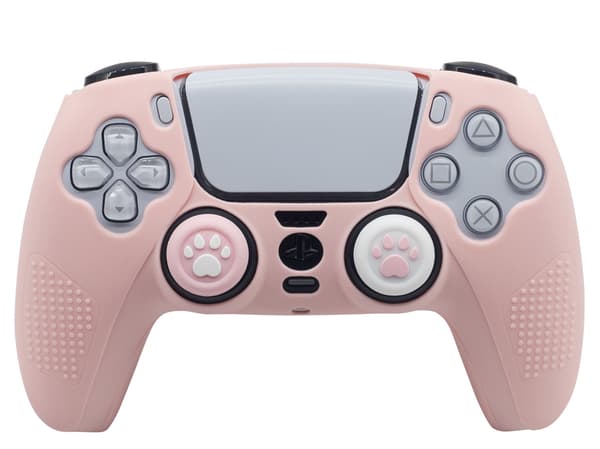 Uppgraderat PS5-handkontrollfodral med joystickskydd Rosa