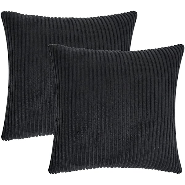 Set med 2 høstdekorative Boho pynteputer i lin med stripet jacquardmønster, putetrekk til sofa, stue, soverom, 18x18 tommer Ora