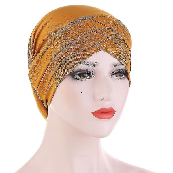Kvinnor Höst Vinter Varma Solid Kors Muslim Mössa Hatt Beanie Wrap Scarf Mössa