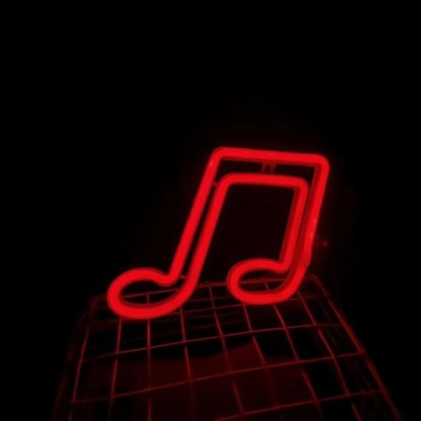 3d Neon Gitarrljus Led-ljusskylt Dekor Ljus Konst Neon Heminredning Hus Rock Bar Pub Hotell Strandfest USB batteri Lampmusik röd
