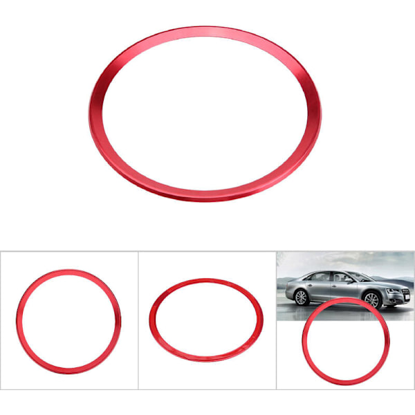 Aluminiumlegering Bilratt Ring Cover Trim för Audi A1 A3 A4 A5 A6 Q3 Q5 Röd