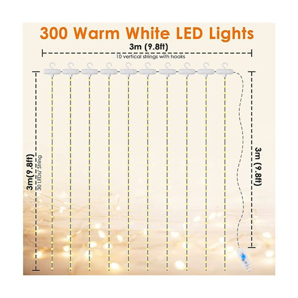 300 LED-lampor Twinkling Lights Firefly Lights Dekorativ belysning Koppartråd Twinkling Fairy Lights För Sovrum Trädgård Uteplats Heminredning