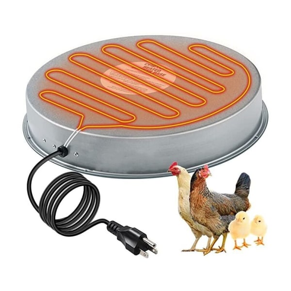 Uppvärmningsbas för fjäderfädrickare, värmeplatta för fjäderfädrickare, värmebas i metall för vinteravfrostning, tillbehör till fjäderfähusverktyg