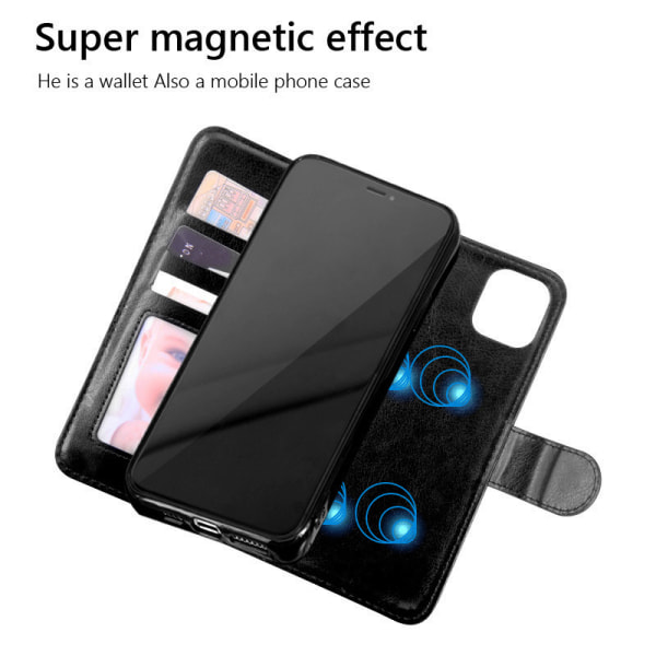 iPhone13Mini - Magnetic Shell 2-i-1 Flip Phone case Röd iPhone13Mini