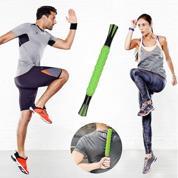Muscle Roller Stick, lihashierontarullatyökalut urheilijoille juoksijoille auttavat jalkojen ja vartalon selän palautumisessa (vihreä)
