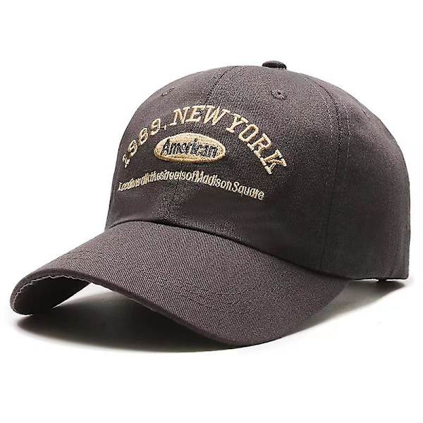 Brev Broderi Baseball Cap Mænd Kvinder Blød Bomuld Snapback Cap Udendørs Sports Trucker Hat Unisex（grå）