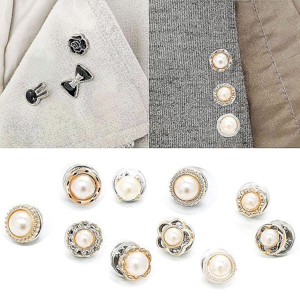 20 stk. knapper, forhindrer utilsigtet eksponering knapper, skjorte anti-lys spænde knapper, kunstige imitation perle knapper, med bagkobling, til Diy klud