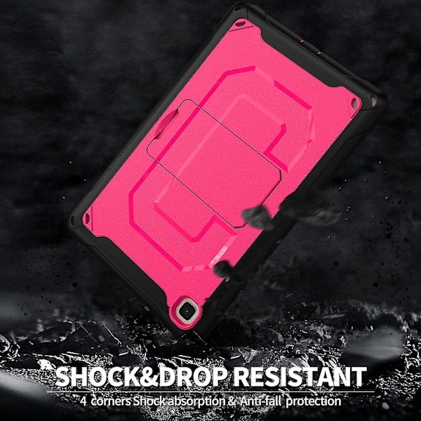 Blank og skinnende overflade etui til Samsung Tab A7 10,4 tommer med justerbart stativ, bikagedesign til varmeafledning, fuld beskyttelse